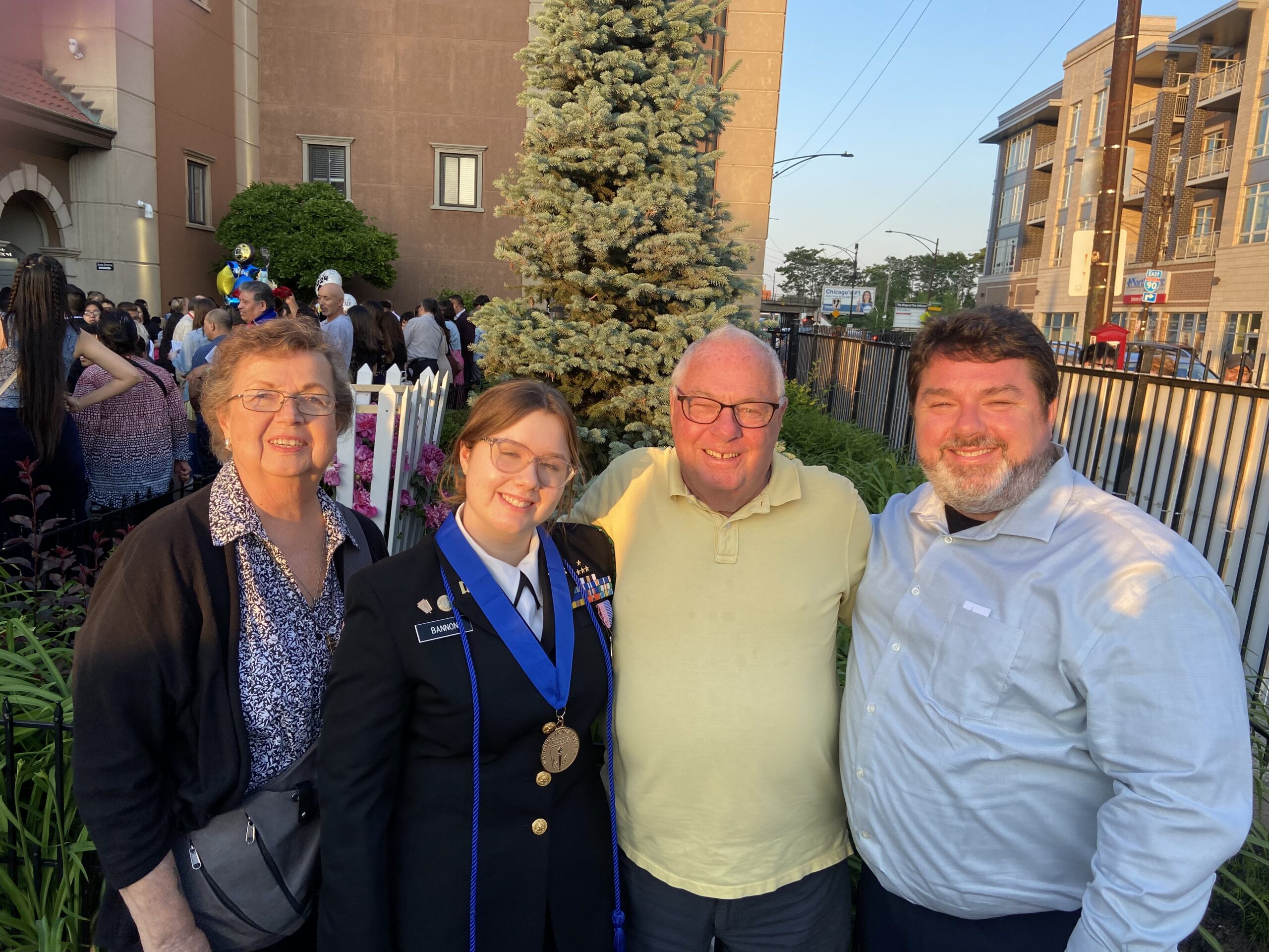 Daughter Faye graduation from Rickover Naval Academy with my parents, Len and Sandy