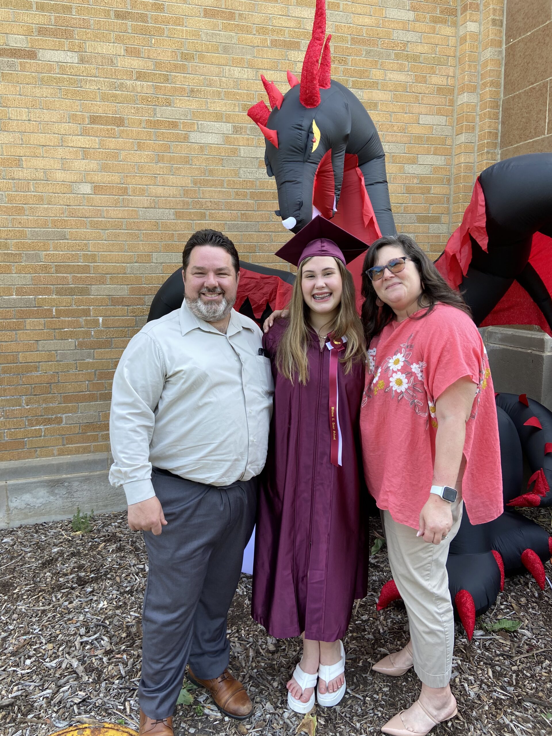 Trudy graduation from Dever 2023 with wife, Heather
